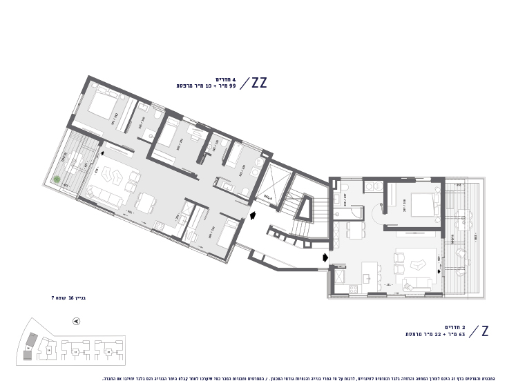 תכנית דירה - בניין 16, קומה 7