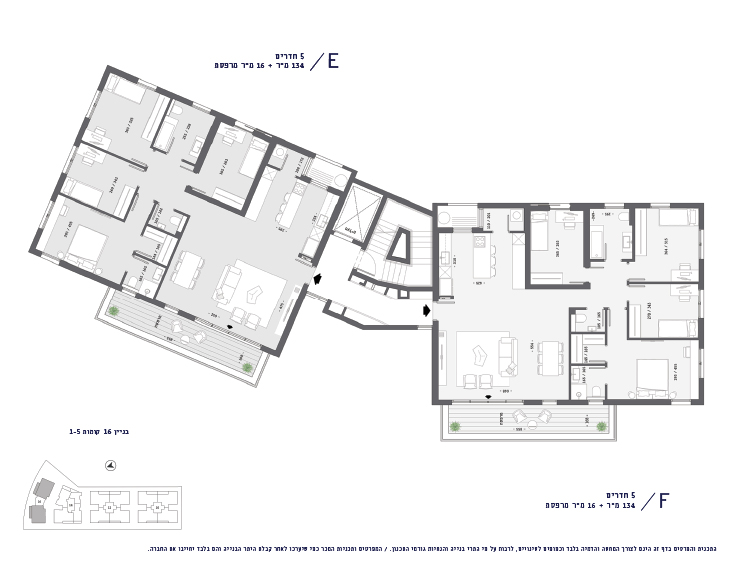 תכנית דירה - בניין 16, קומה 1